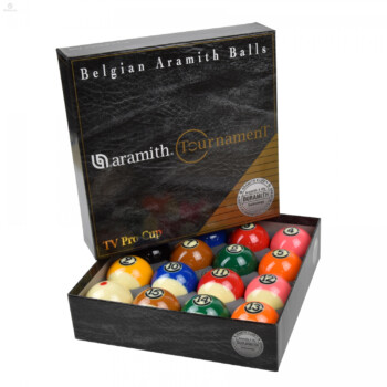 Aramith Pool 2 1:4 Duramith TV Balls Black Box