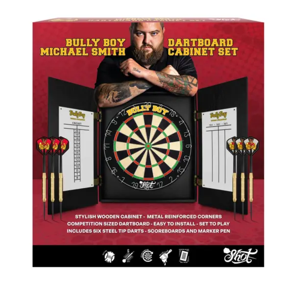Michael Smith Dartboard Cabinet Set