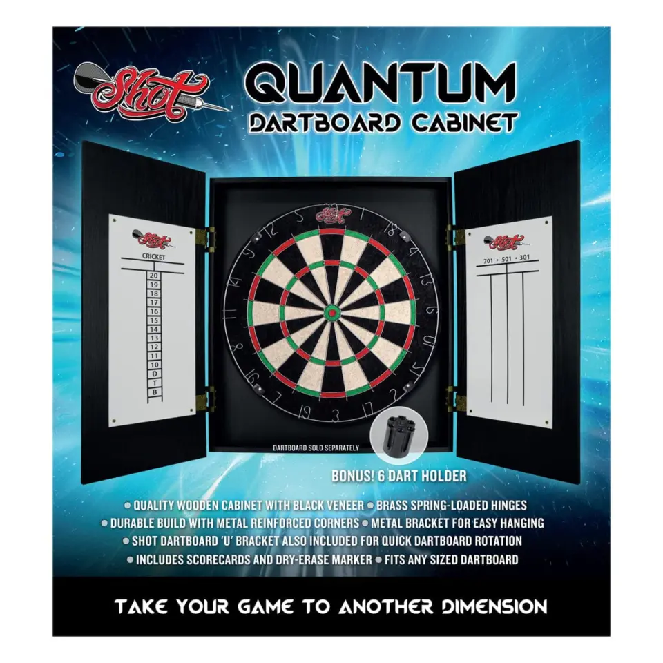 Quantum Wooden Dart Cabinet Black